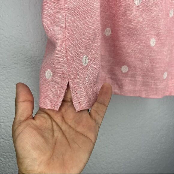 New! Loft Outlet Linen High Rise Pink White/Polka Dot 6” Chino Women Short Sz 8 - Picture 4 of 10